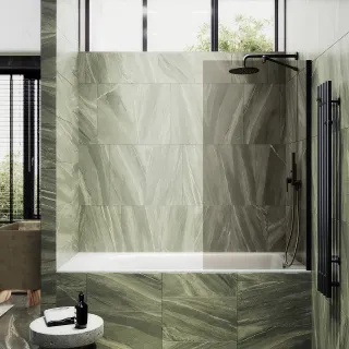 Шторка на ванну MaybahGlass MGV-71-6ш 90см чёрный